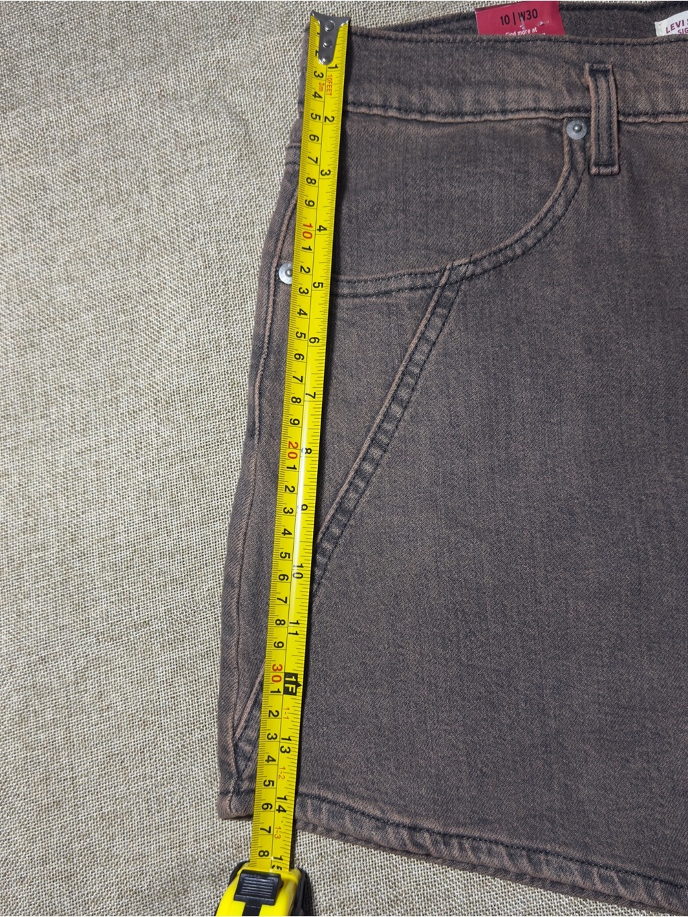 Levi Strauss Signature Vintage A-Line Seamed Shorts Brown Size 10 W30 - Picture 4 of 10